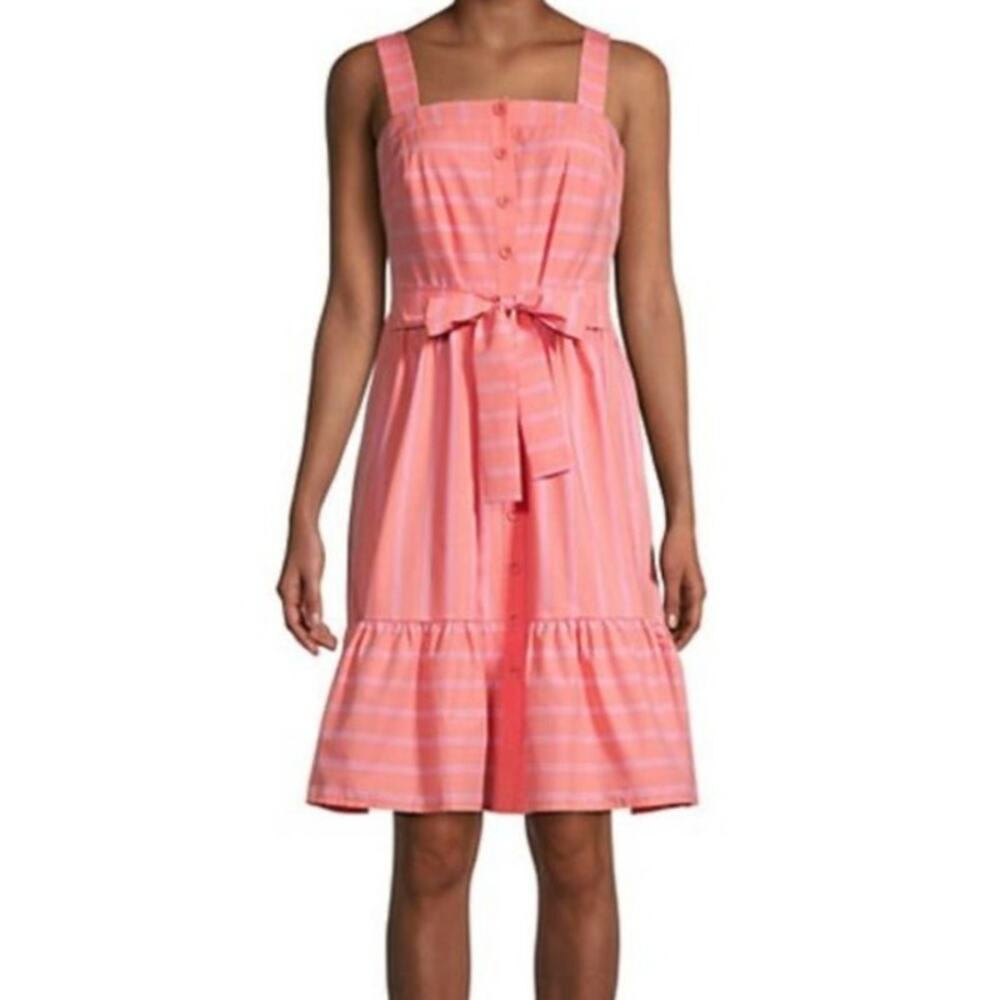 Gal Meets Glam Stripe Button Down Mini Dress Size 6